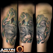 Here's the photo of the #manatee #tattoo that I did yesterday at @foolishpridetattoo on @mel_0392 using @heliostattoo needles #underwater #sealife #summer #heliostattoo #tattoosafterdark #tattooedwomen #tattooedgirls