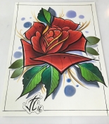 All finished with this #prismacolor #marker rose. #prints will be available justincoppolino.com reserve yours today will only be a limited run. Thanks #tattoos #artlife #tattoosafterdark #justintattoo
